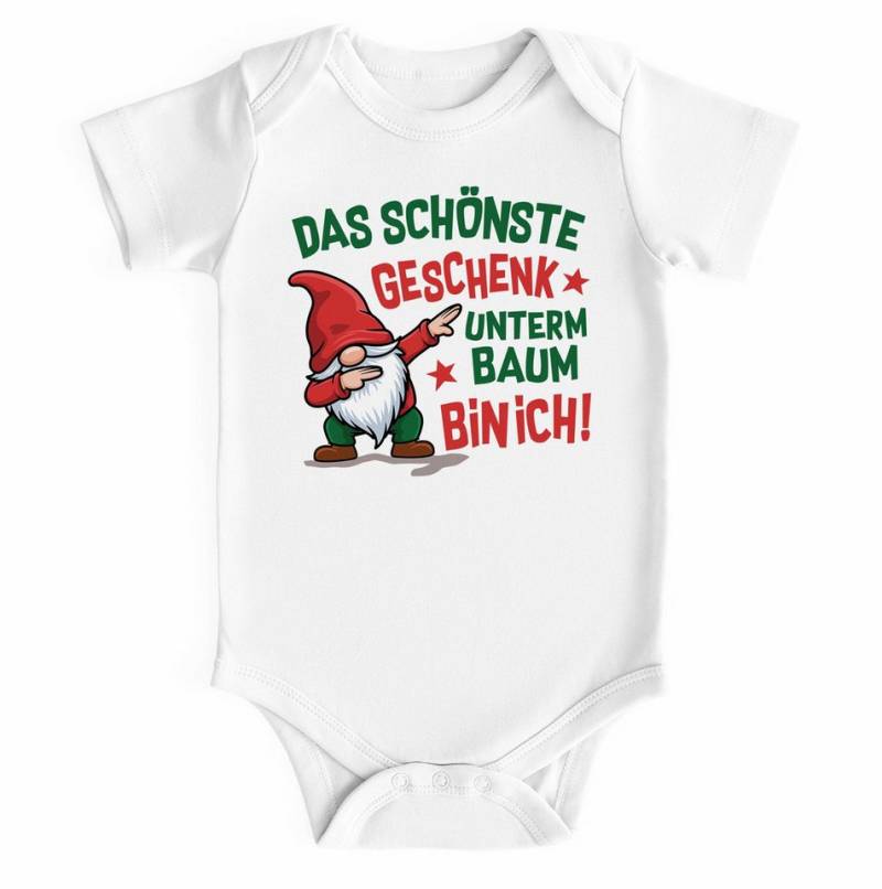 MoonWorks Body Baby Body kurzarm Spruch lustig Das schönste Geschenk unterm Baum bin von MoonWorks