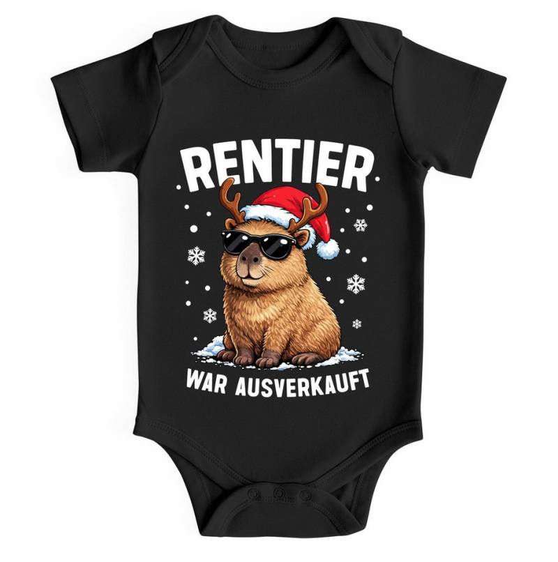 MoonWorks Body Baby Body kurzarm Weihnachten Capybara Rentier Spruch Lustig Mädchen von MoonWorks