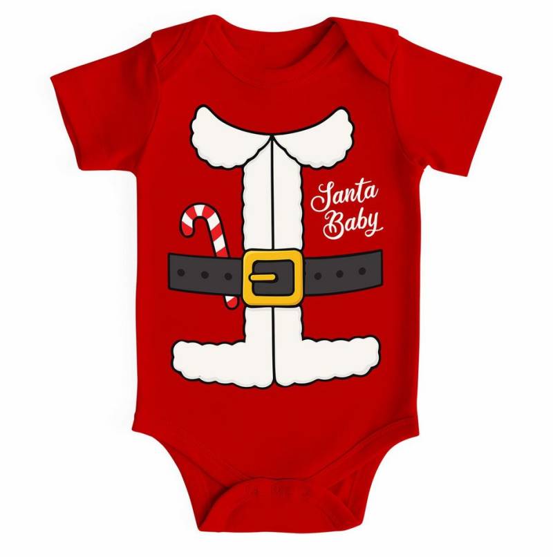 MoonWorks Body Baby Body kurzarm Weihnachten Schriftzug Santa Baby Weihnachtsoutfit von MoonWorks