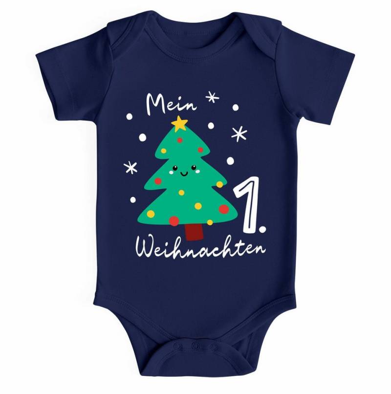 MoonWorks Body Baby Body kurzarm erstes Weihnachten Design Tannenbaum von MoonWorks