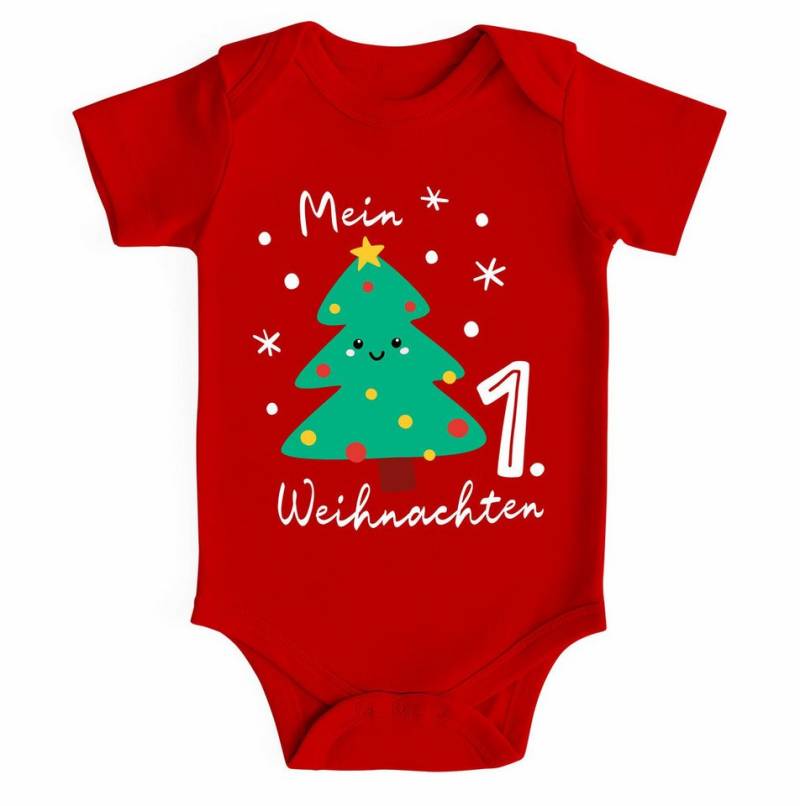 MoonWorks Body Baby Body kurzarm erstes Weihnachten Design Tannenbaum von MoonWorks