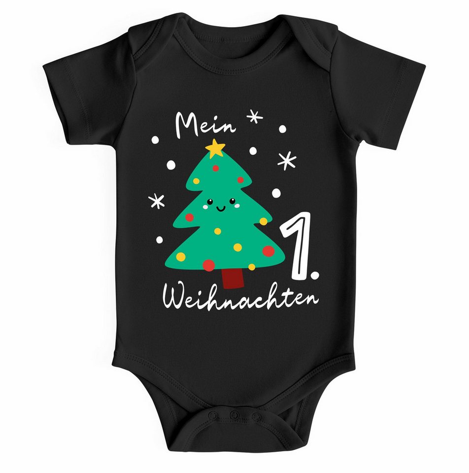 MoonWorks Body Baby Body kurzarm erstes Weihnachten Design Tannenbaum von MoonWorks