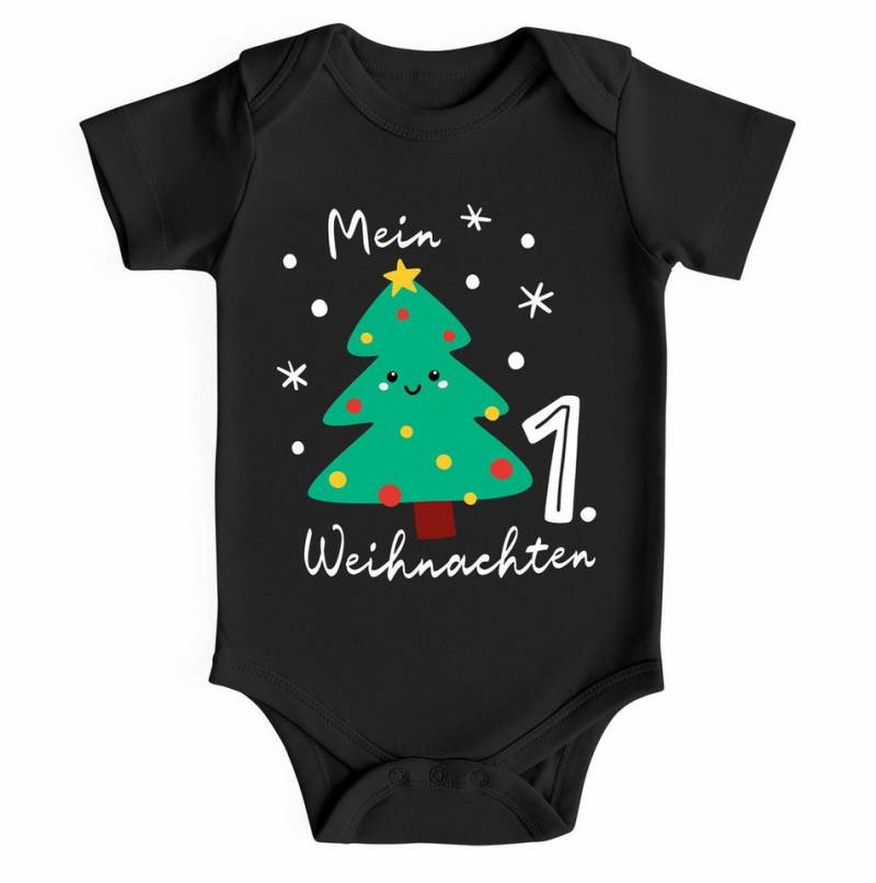 MoonWorks Body Baby Body kurzarm erstes Weihnachten Design Tannenbaum von MoonWorks