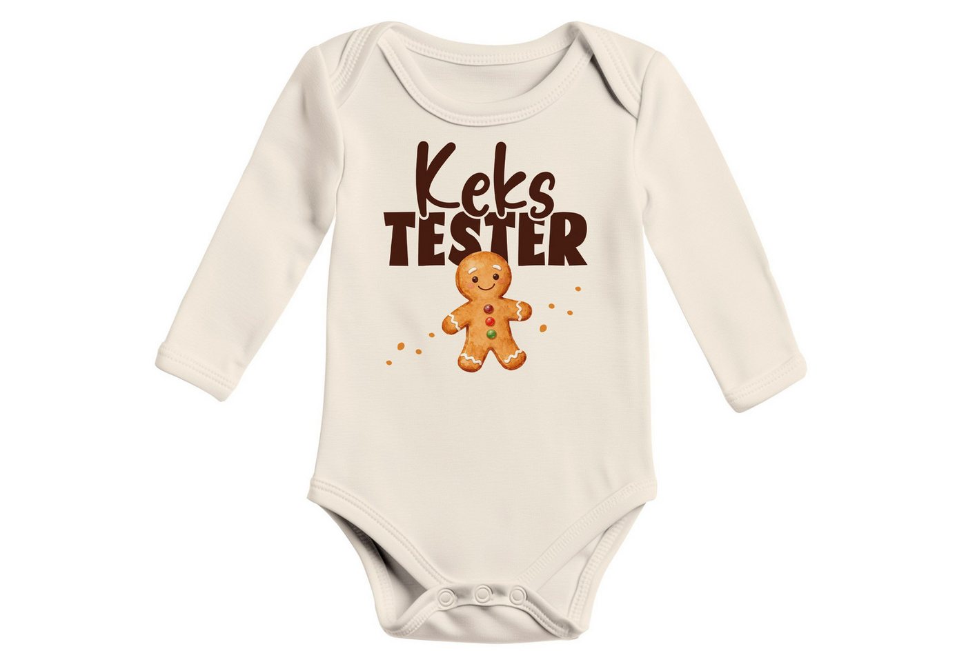 MoonWorks Body Baby Body langarm Kekstester Spruch lustig Weihnachten Gingerbread von MoonWorks