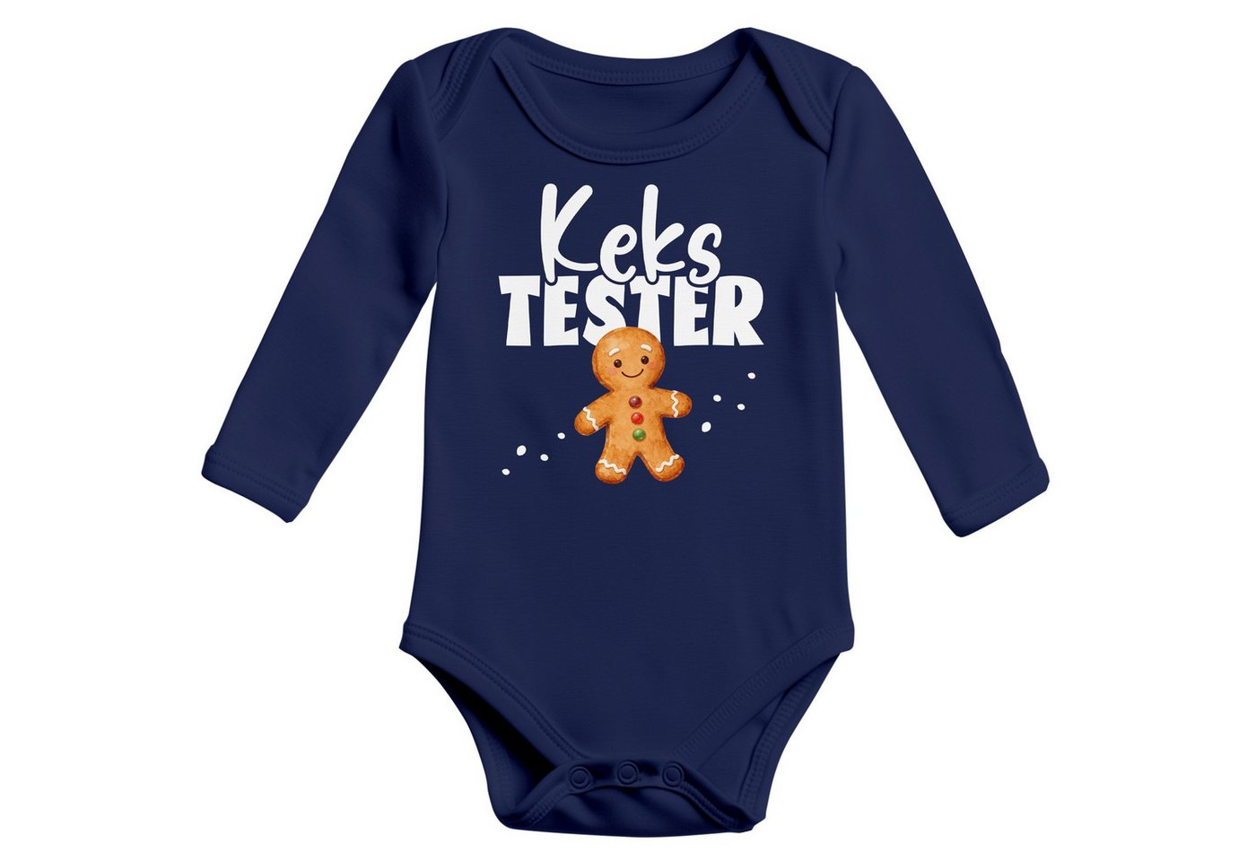 MoonWorks Body Baby Body langarm Kekstester Spruch lustig Weihnachten Gingerbread von MoonWorks