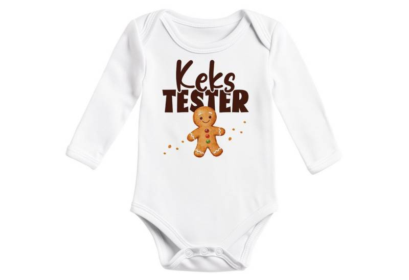 MoonWorks Body Baby Body langarm Kekstester Spruch lustig Weihnachten Gingerbread von MoonWorks