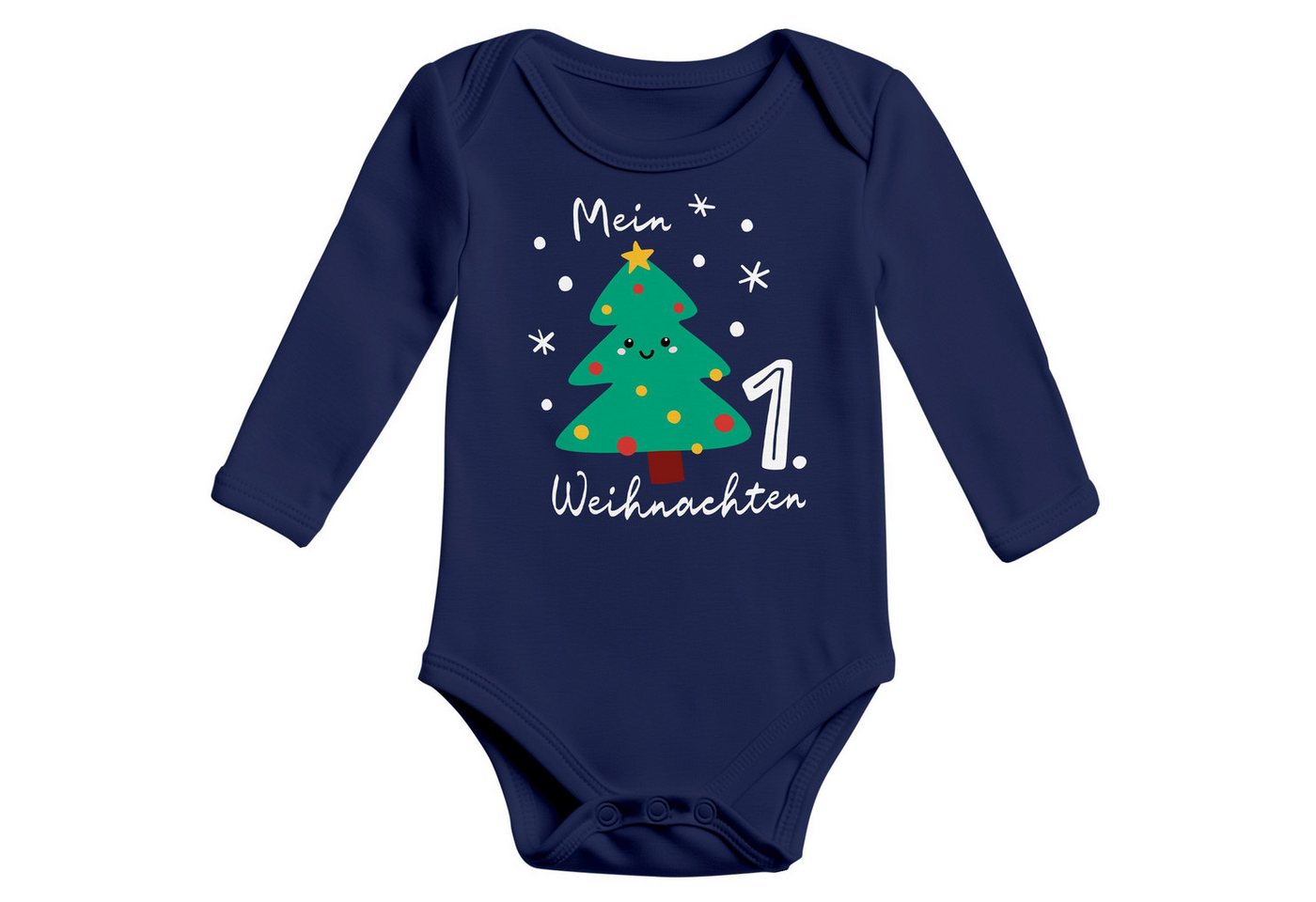 MoonWorks Body Baby Body langarm Mein erstes Weihnachten Design Tannenbaum von MoonWorks