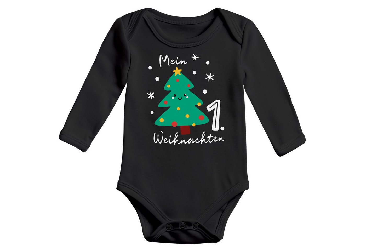 MoonWorks Body Baby Body langarm Mein erstes Weihnachten Design Tannenbaum von MoonWorks