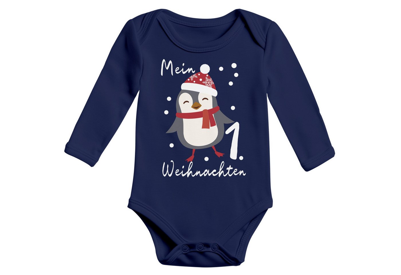 MoonWorks Body Baby Body langarm Mein erstes Weihnachten Pinguin Aufdruck XMAS von MoonWorks