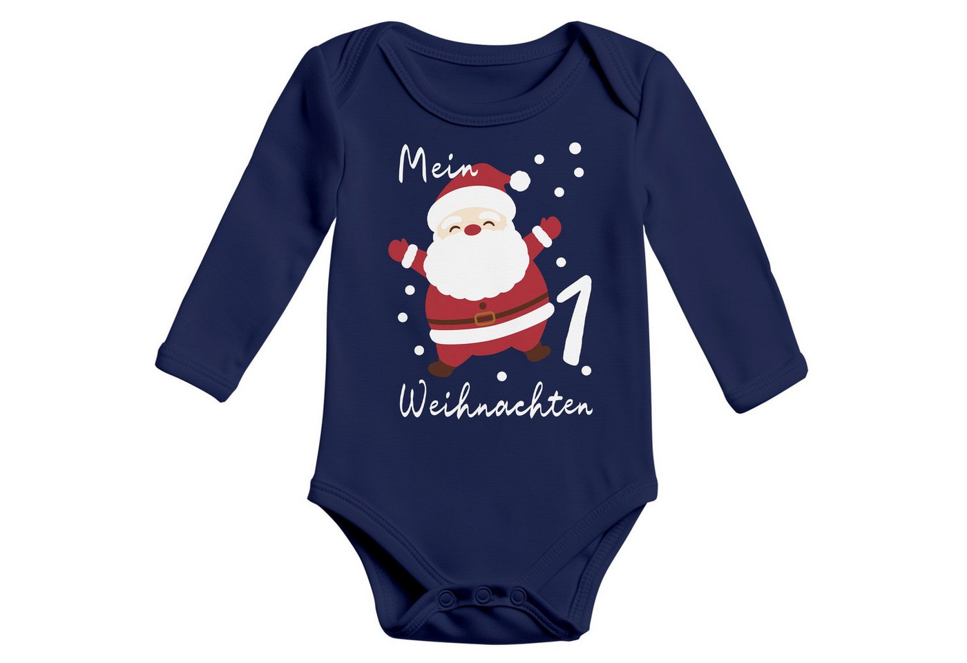 MoonWorks Body Baby Body langarm Mein erstes Weihnachten Santa Aufdruck XMAS Outfit von MoonWorks
