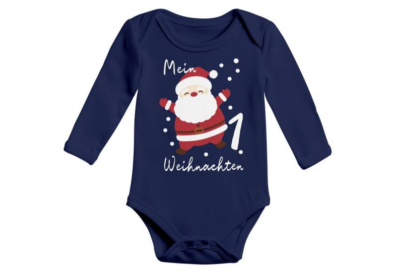 MoonWorks Body Baby Body langarm Mein erstes Weihnachten Santa Aufdruck XMAS Outfit von MoonWorks