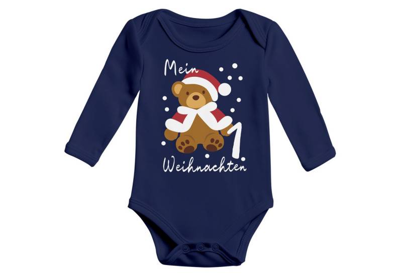 MoonWorks Body Baby Body langarm Mein erstes Weihnachten Teddy Aufdruck XMAS Outfit von MoonWorks