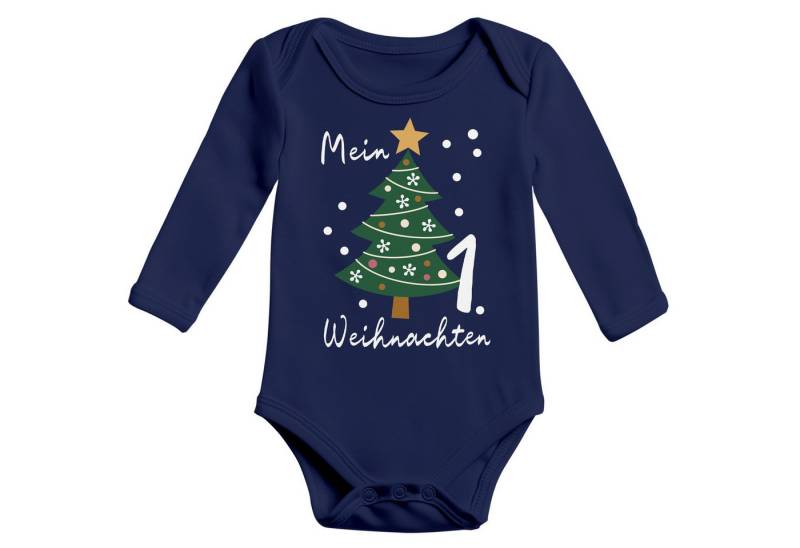 MoonWorks Body Baby Body langarm Mein erstes Weihnachten Weihnachtsbaum Aufdruck von MoonWorks