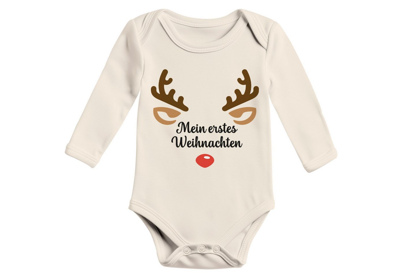 MoonWorks Body Baby Body langarm Weihnachten Rentier Rudolf XMAS Print von MoonWorks