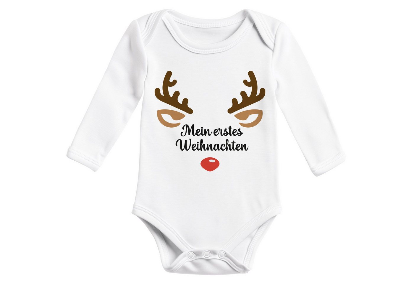 MoonWorks Body Baby Body langarm Weihnachten Rentier Rudolf XMAS Print von MoonWorks
