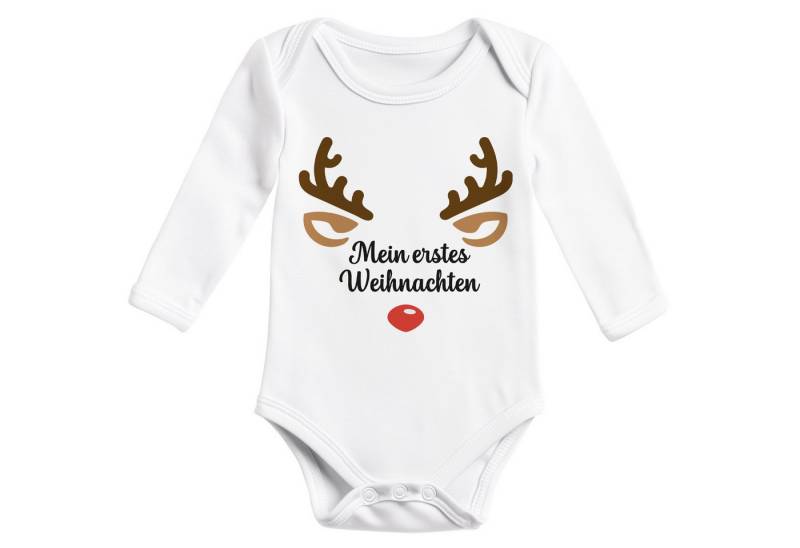 MoonWorks Body Baby Body langarm Weihnachten Rentier Rudolf XMAS Print von MoonWorks