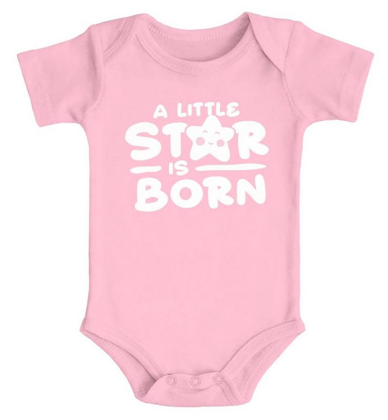 MoonWorks Body Baby Body mit Spruch A little star ist born Geschenk zur Geburt Taufe von MoonWorks