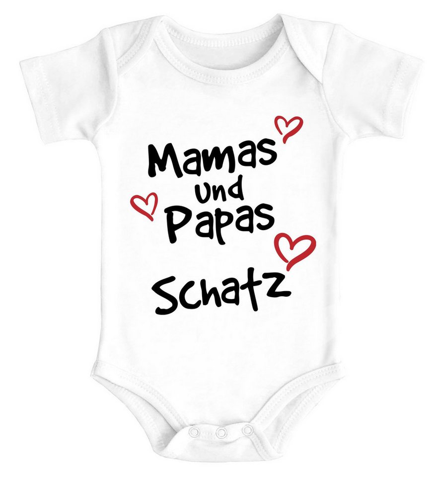 MoonWorks Body Baby Body mit Spruch Mamas/Papas Schatz mit Herzen Bio-Baumwolle von MoonWorks