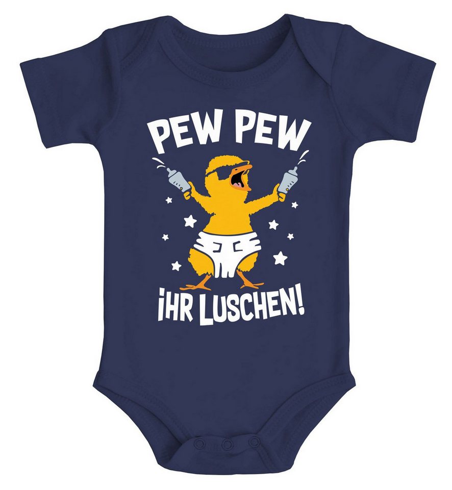 MoonWorks Body Baby Body mit Spruch lustig Küken Pew Pew ihr Luschen Bio-Baumwolle von MoonWorks