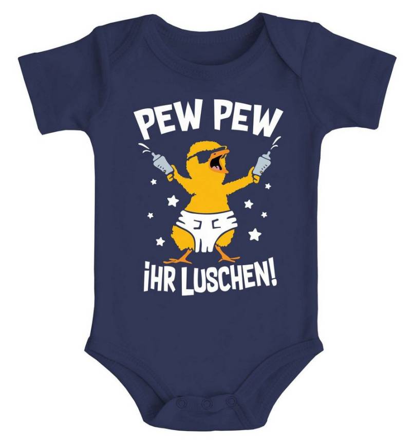 MoonWorks Body Baby Body mit Spruch lustig Küken Pew Pew ihr Luschen Bio-Baumwolle von MoonWorks