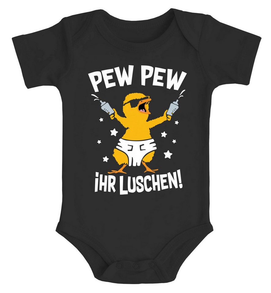 MoonWorks Body Baby Body mit Spruch lustig Küken Pew Pew ihr Luschen Bio-Baumwolle von MoonWorks