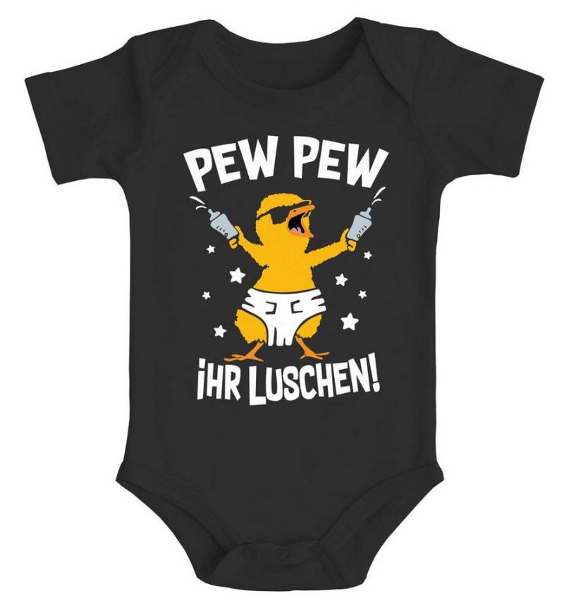 MoonWorks Body Baby Body mit Spruch lustig Küken Pew Pew ihr Luschen Bio-Baumwolle von MoonWorks