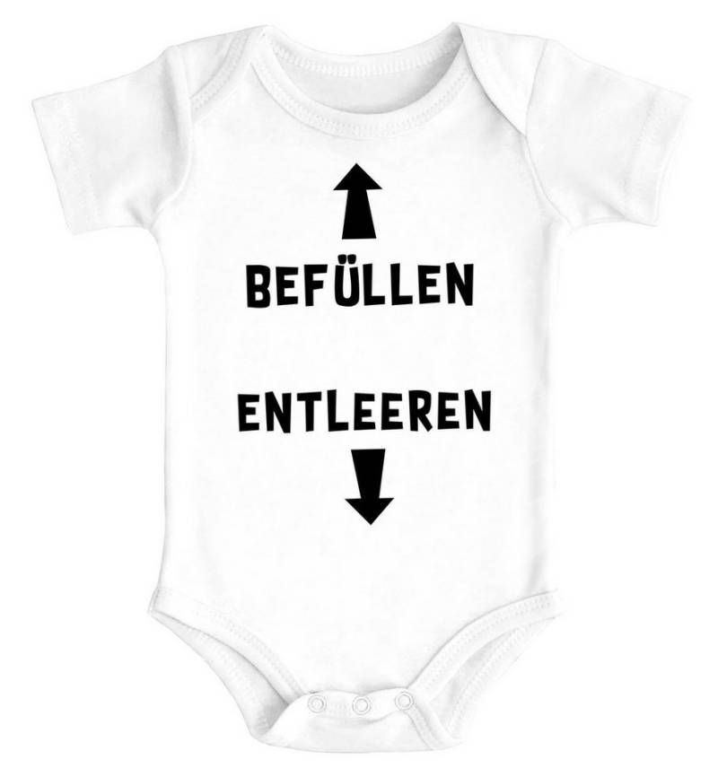 MoonWorks Body Baby Body mit Spruch lustig befüllen entleeren Bio-Baumwolle Jungen & von MoonWorks