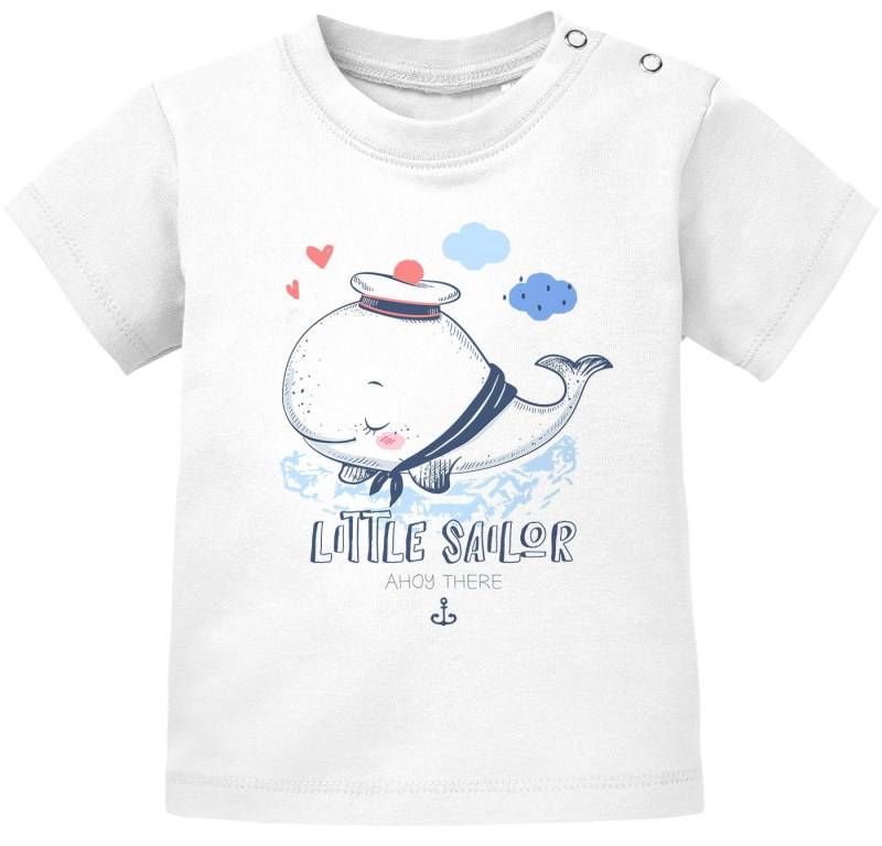 MoonWorks Body Baby Kurzarm T-Shirt Little Sailor Ahoy There Babyshirt Wal Jungen von MoonWorks