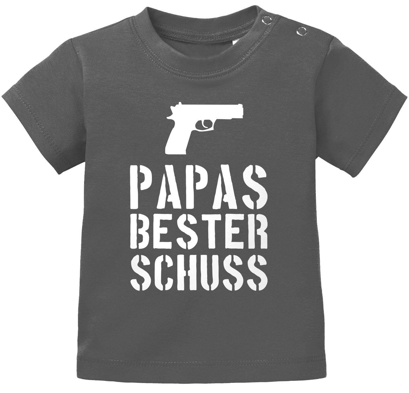 MoonWorks Body Baby Kurzarm T-Shirt Papas bester Schuss Babyshirt Jungen Mädchen von MoonWorks