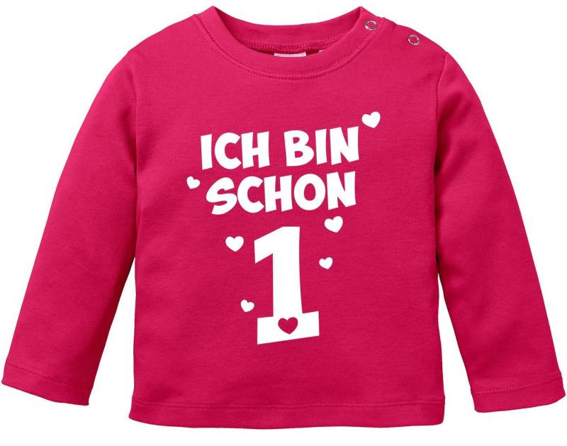 MoonWorks Body Baby Langarm-Shirt 1. Geburtstag Spruch Ich bin schon 1 von MoonWorks