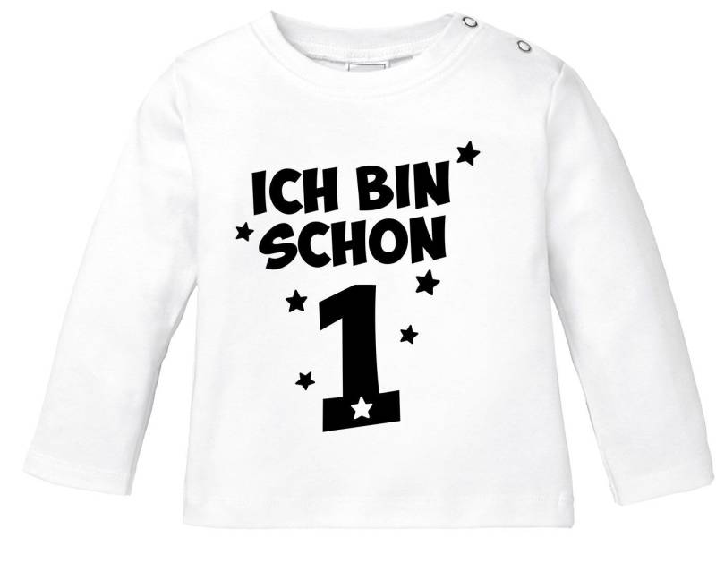 MoonWorks Body Baby Langarm-Shirt 1. Geburtstag Spruch Ich bin schon 1 von MoonWorks