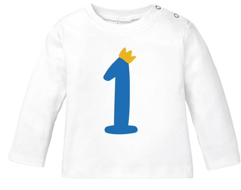 MoonWorks Body Baby Langarm-Shirt 1. Geburtstag Zahl 1 Krone Geburtstagsshirt von MoonWorks