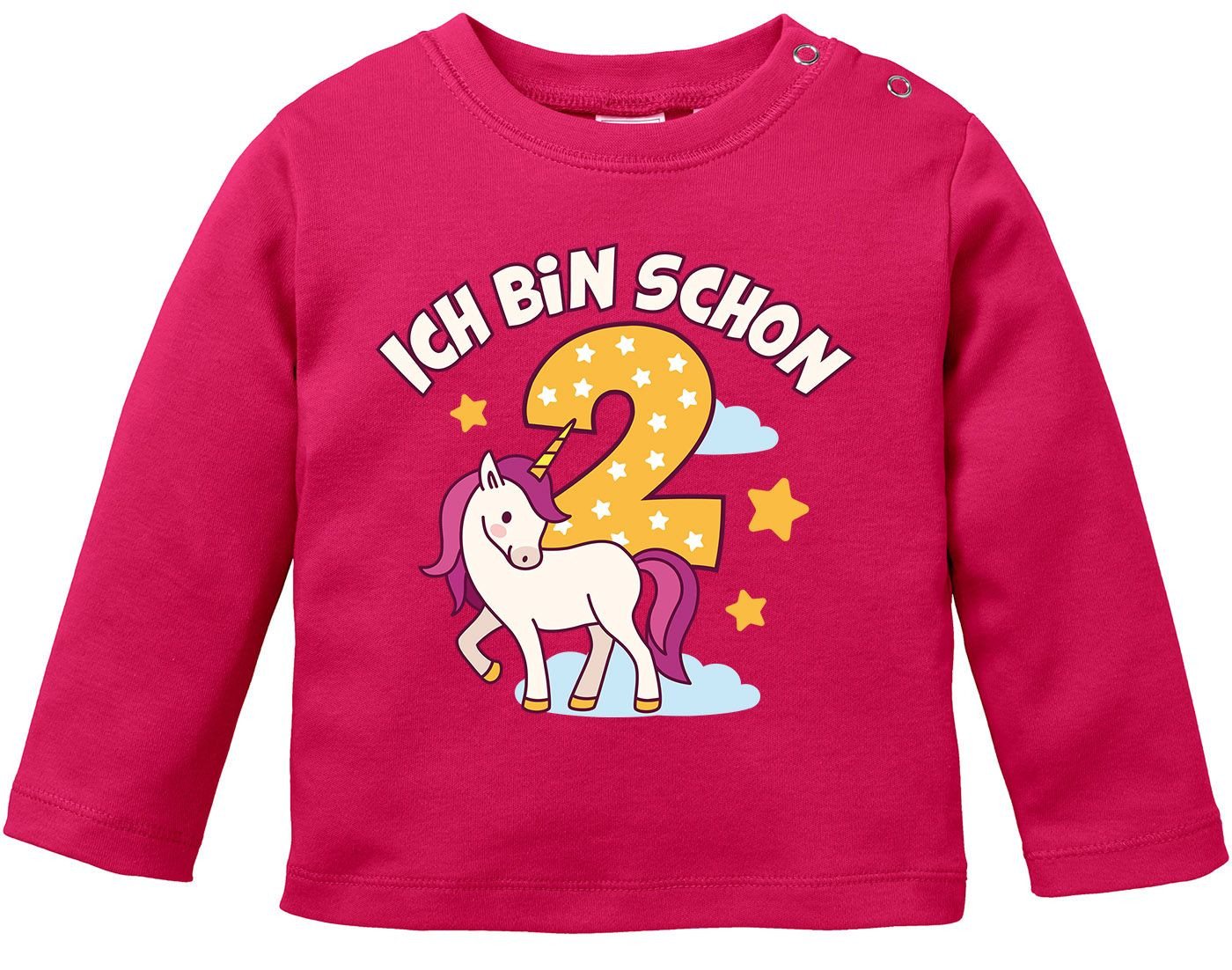 MoonWorks Body Baby Langarm-Shirt Einhorn Alter Zahl Spruch Ich bin schon 1 (2) von MoonWorks