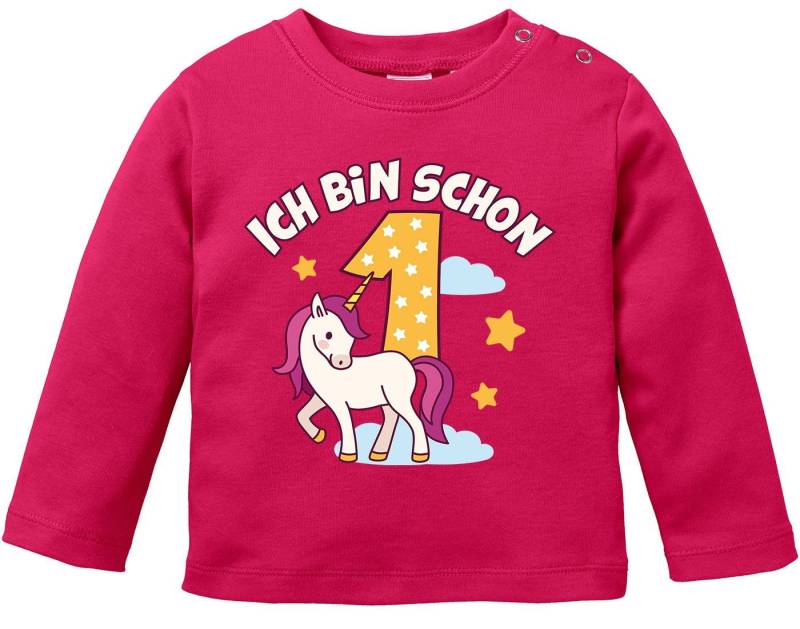 MoonWorks Body Baby Langarm-Shirt Einhorn Alter Zahl Spruch Ich bin schon 1 (2) von MoonWorks