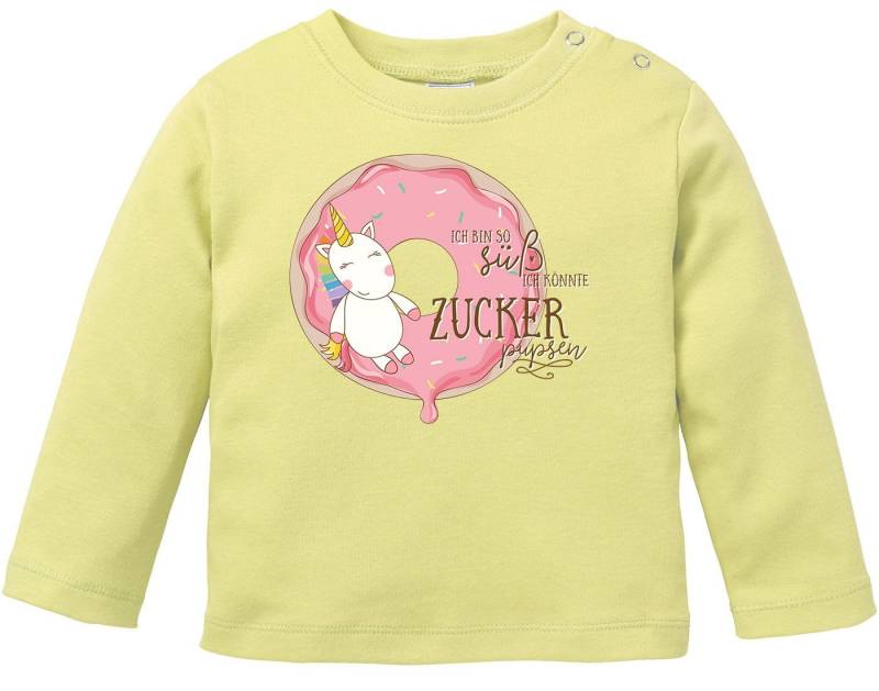 MoonWorks Body Baby Langarmshirt Babyshirt Einhorn auf Donut Ich bin so süß ich von MoonWorks