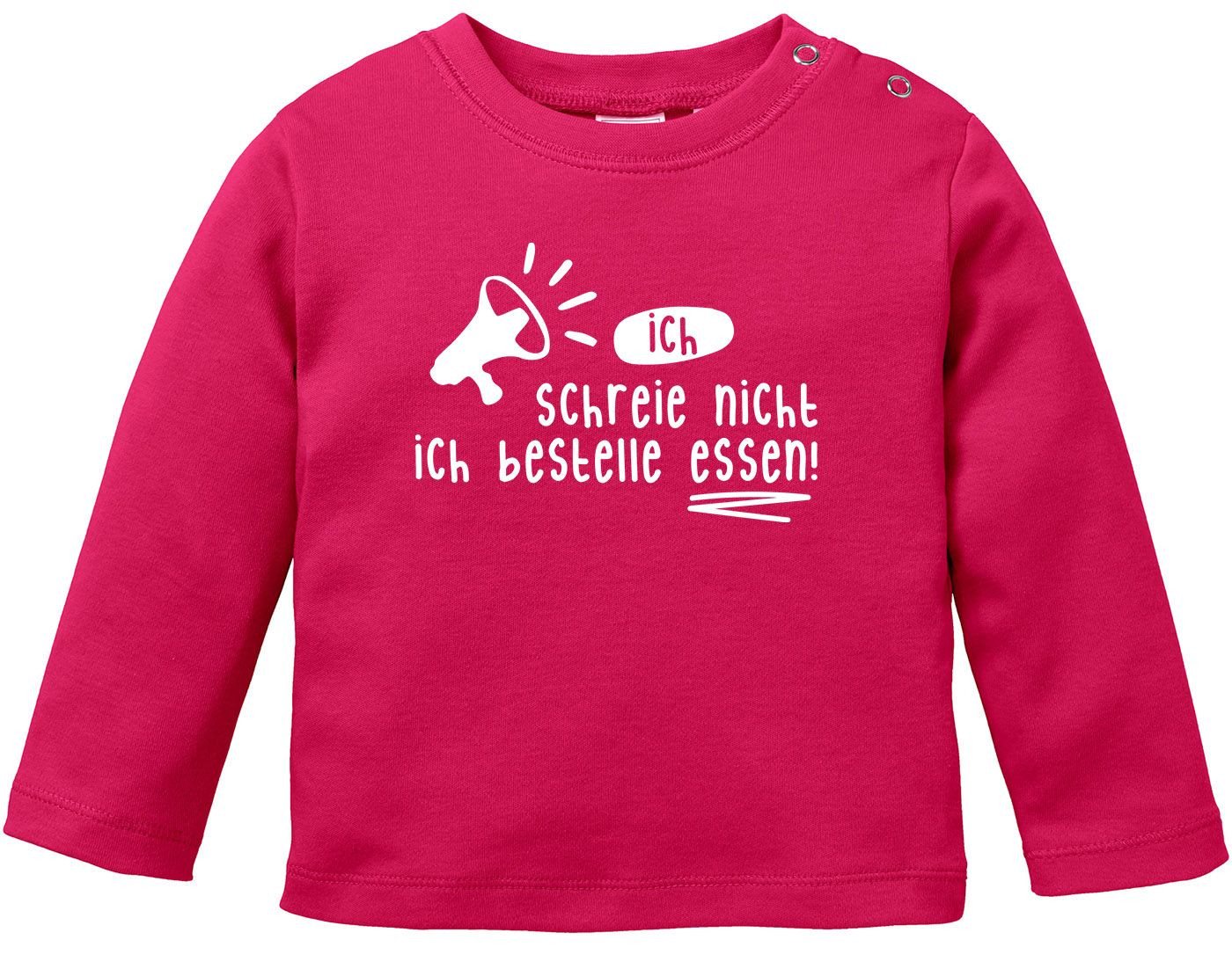 MoonWorks Body Baby Langarmshirt Ich schreie nicht ich bestelle Essen Babyshirt von MoonWorks
