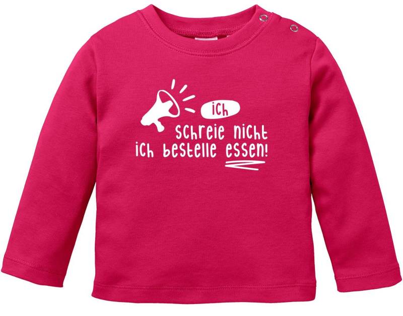 MoonWorks Body Baby Langarmshirt Ich schreie nicht ich bestelle Essen Babyshirt von MoonWorks