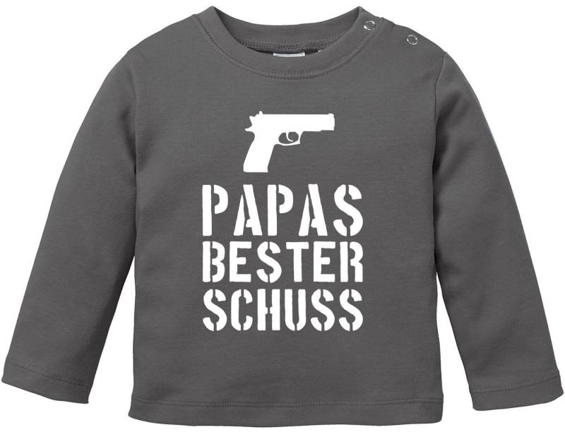 MoonWorks Body Baby Langarmshirt Papas bester Schuß Babyshirt Jungen Mädchen Shirt von MoonWorks
