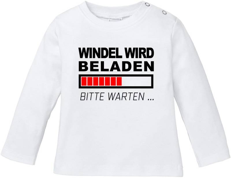 MoonWorks Body Baby Langarmshirt Windel wird beladen bitte warten Jungen Mädchen von MoonWorks