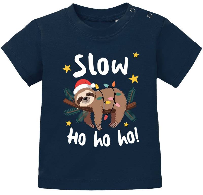 MoonWorks Body Baby Shirt kurzarm Weihnachten Slow Ho ho ho Faultier Babyshirt von MoonWorks
