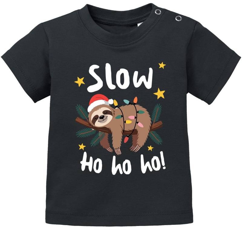 MoonWorks Body Baby Shirt kurzarm Weihnachten Slow Ho ho ho Faultier Babyshirt von MoonWorks