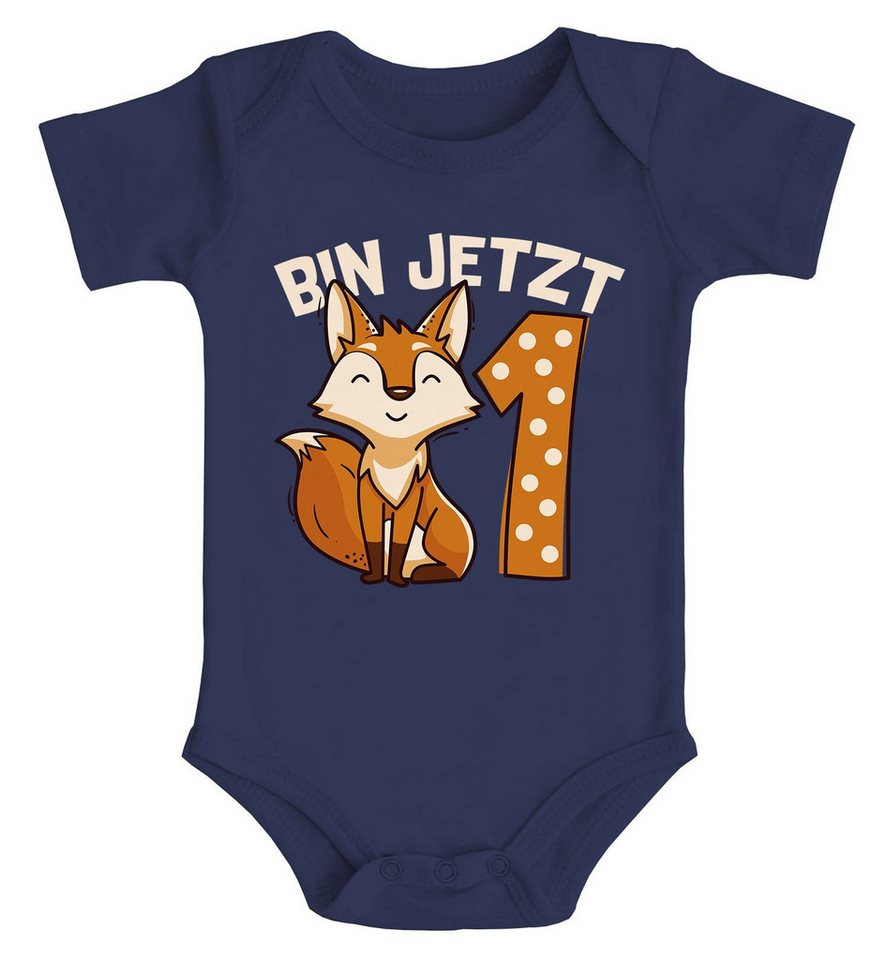 MoonWorks Body Baby T-Shirt 1. Geburtstag Fuchs Bin jetzt 1 Tiermotive Fox von MoonWorks