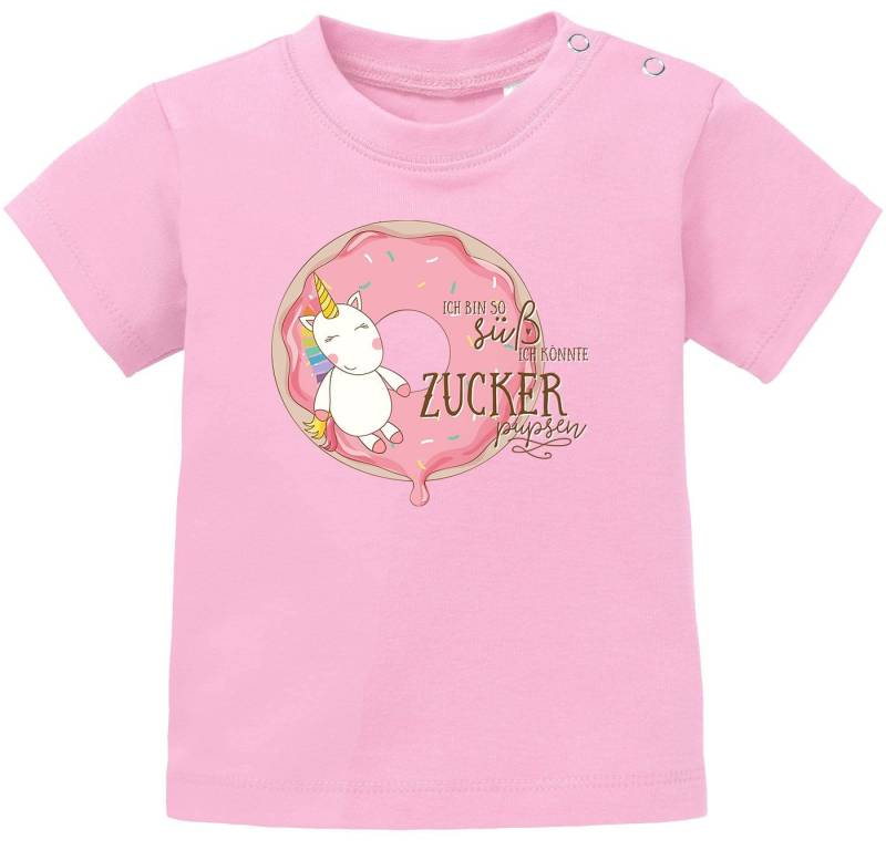 MoonWorks Body Baby T-Shirt kurzarm Babyshirt Einhorn auf Donut Ich bin so süß ich von MoonWorks