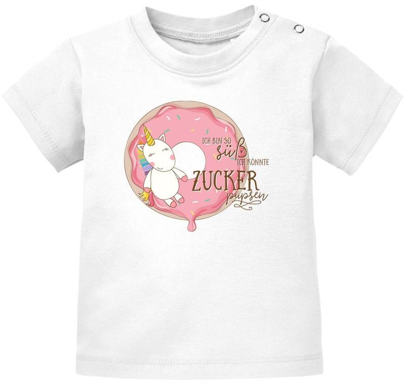 MoonWorks Body Baby T-Shirt kurzarm Babyshirt Einhorn auf Donut Ich bin so süß ich von MoonWorks