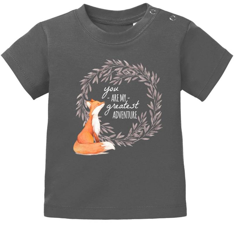 MoonWorks Body Baby T-Shirt kurzarm Babyshirt You are my greatest adventure Fuchs von MoonWorks