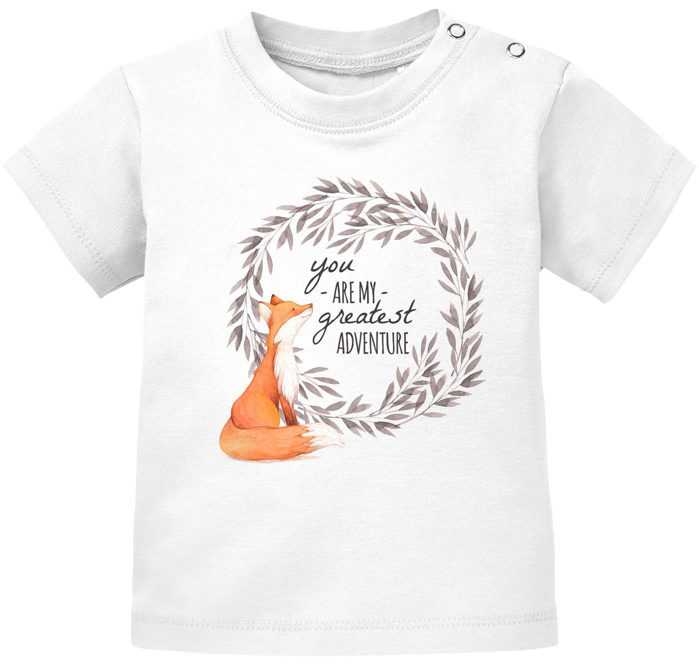MoonWorks Body Baby T-Shirt kurzarm Babyshirt You are my greatest adventure Fuchs von MoonWorks