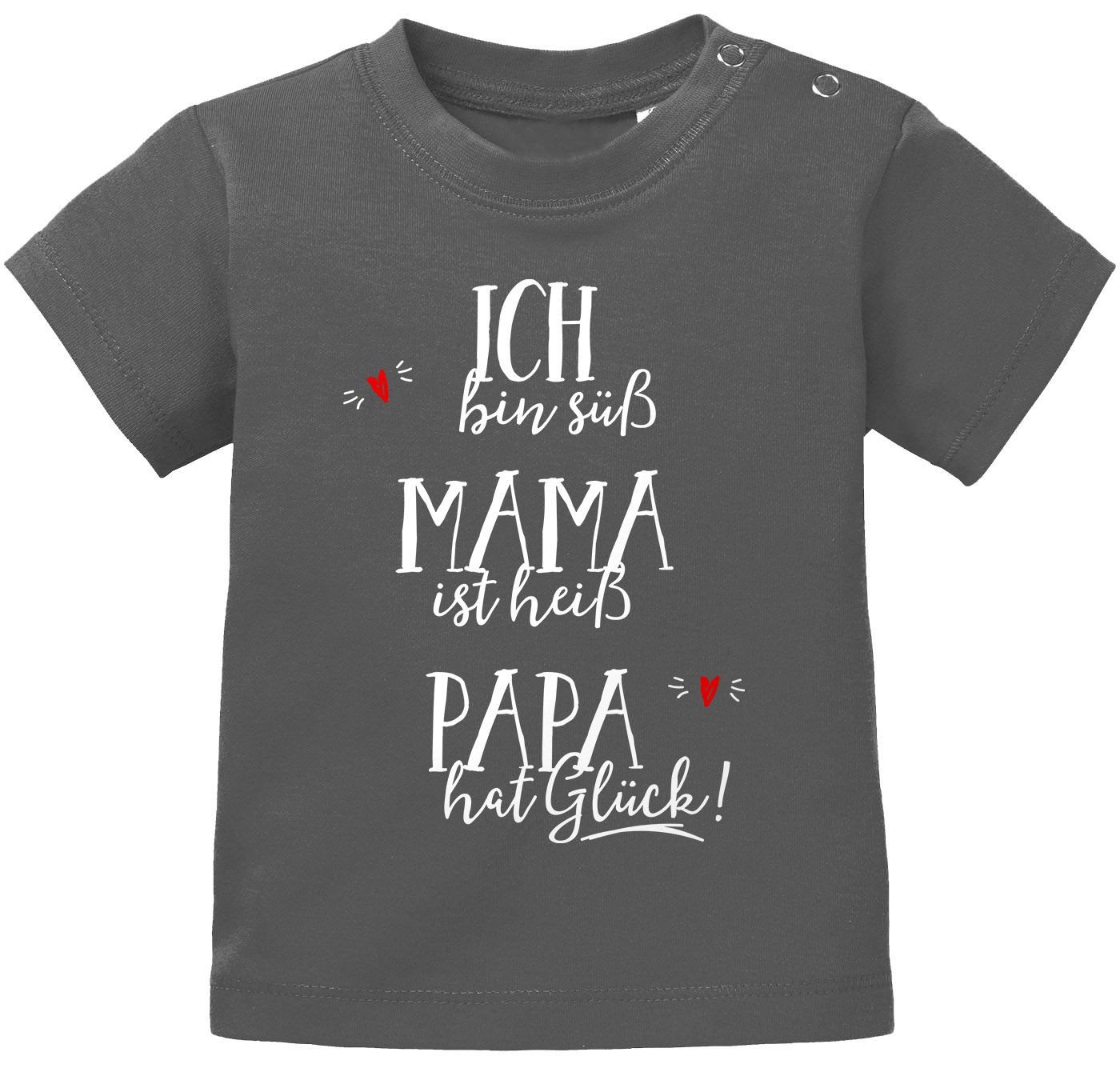 MoonWorks Body Baby T-Shirt kurzarm Babyshirt ich bin süß, Mama ist heiß, Papa hat von MoonWorks
