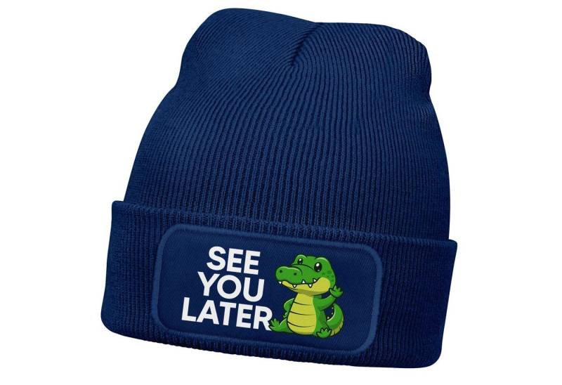 MoonWorks Bommelmütze Wintermütze Kinder Beanie für Mädchen mit Patch Aufdruck Spruch von MoonWorks