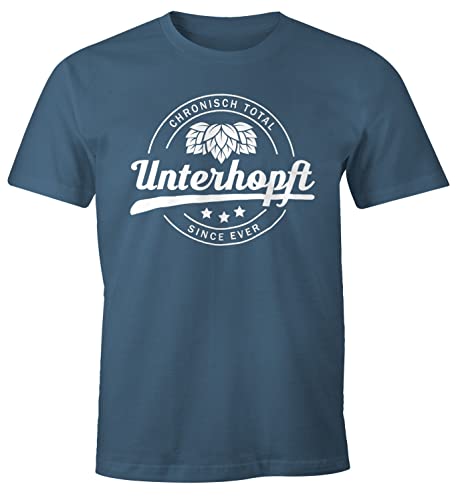 MoonWorks Chronisch Unterhopft Total Herren T-Shirt Since Ever Fun-Shirt Denim XL von MoonWorks