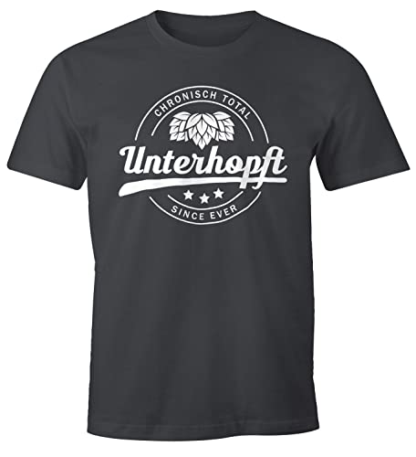 MoonWorks Chronisch Unterhopft Total Herren T-Shirt Since Ever Fun-Shirt dunkelgrau L von MoonWorks